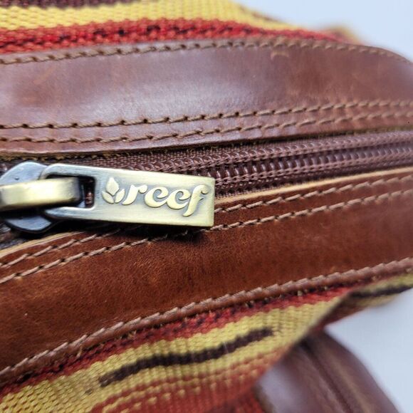 Reef Santa Marta Leather Tapestry Tall Boots 7 Brown Multicolor Western Festival - Picture 12 of 13